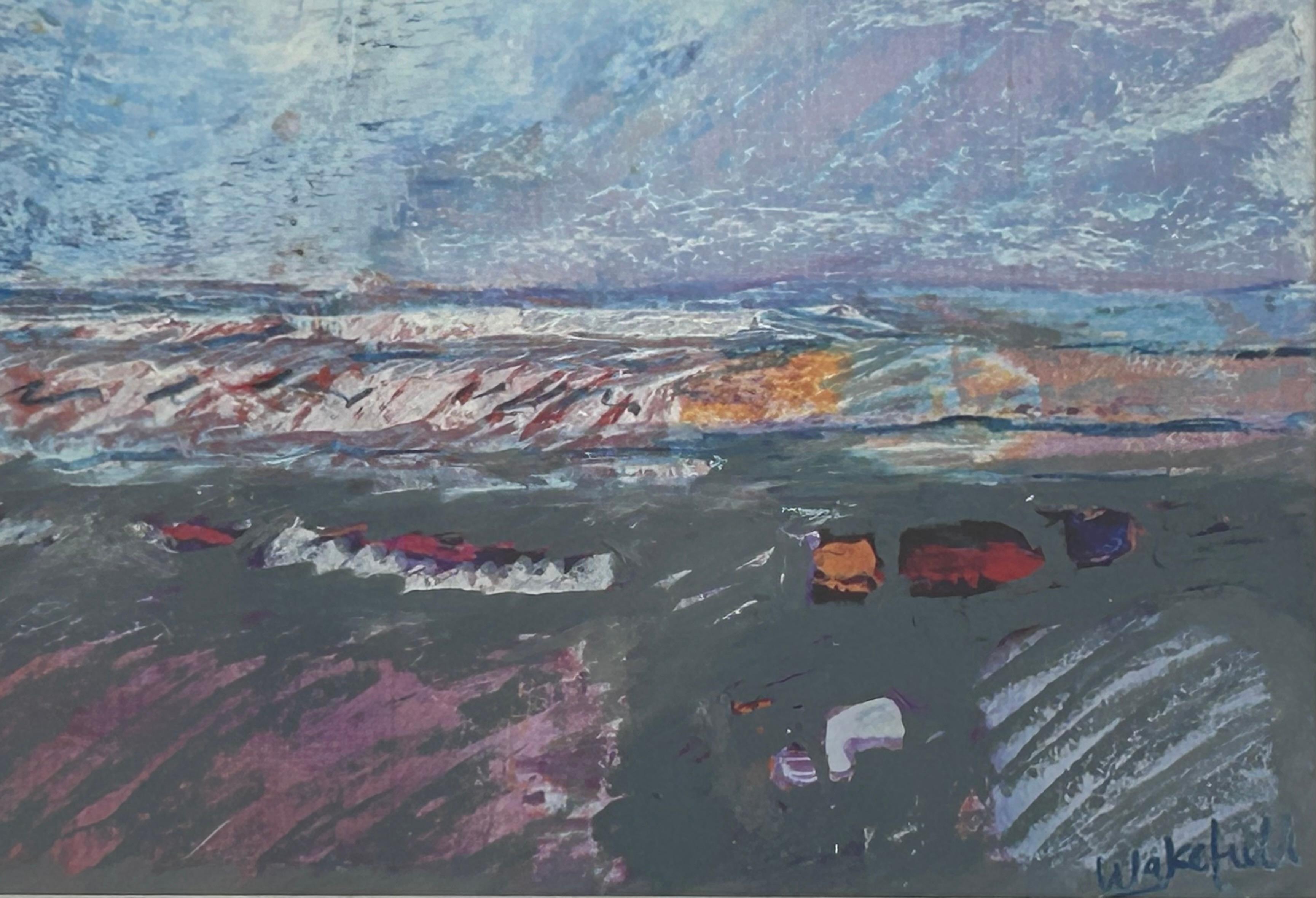 Abstract Painting Larry Wakefield - Peinture expressionniste abstraite sans titre, 1980, encadrée
