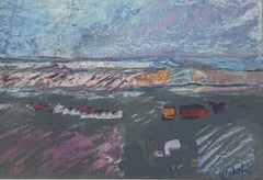 Untitled Mixed Media Abstract Expressionist Painting, 1980s, Framed