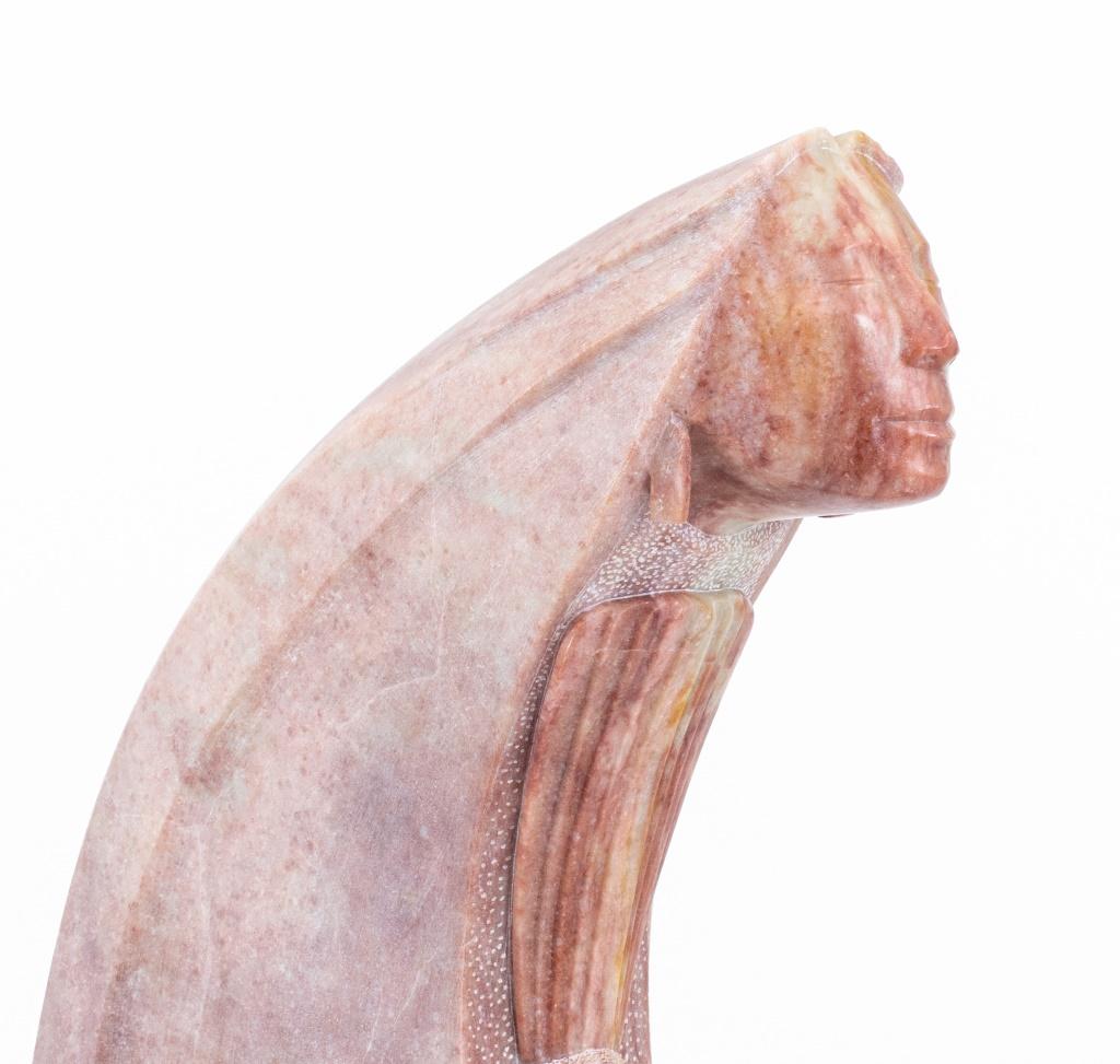 20th Century Larry Yazzie Figure Carved Stone Sculpture