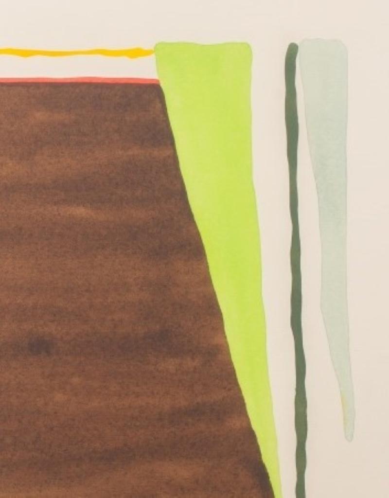Other Larry Zox Abstract Composition in Brown Pochoir For Sale