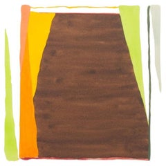 Larry Zox Abstract Composition in Brown Pochoir