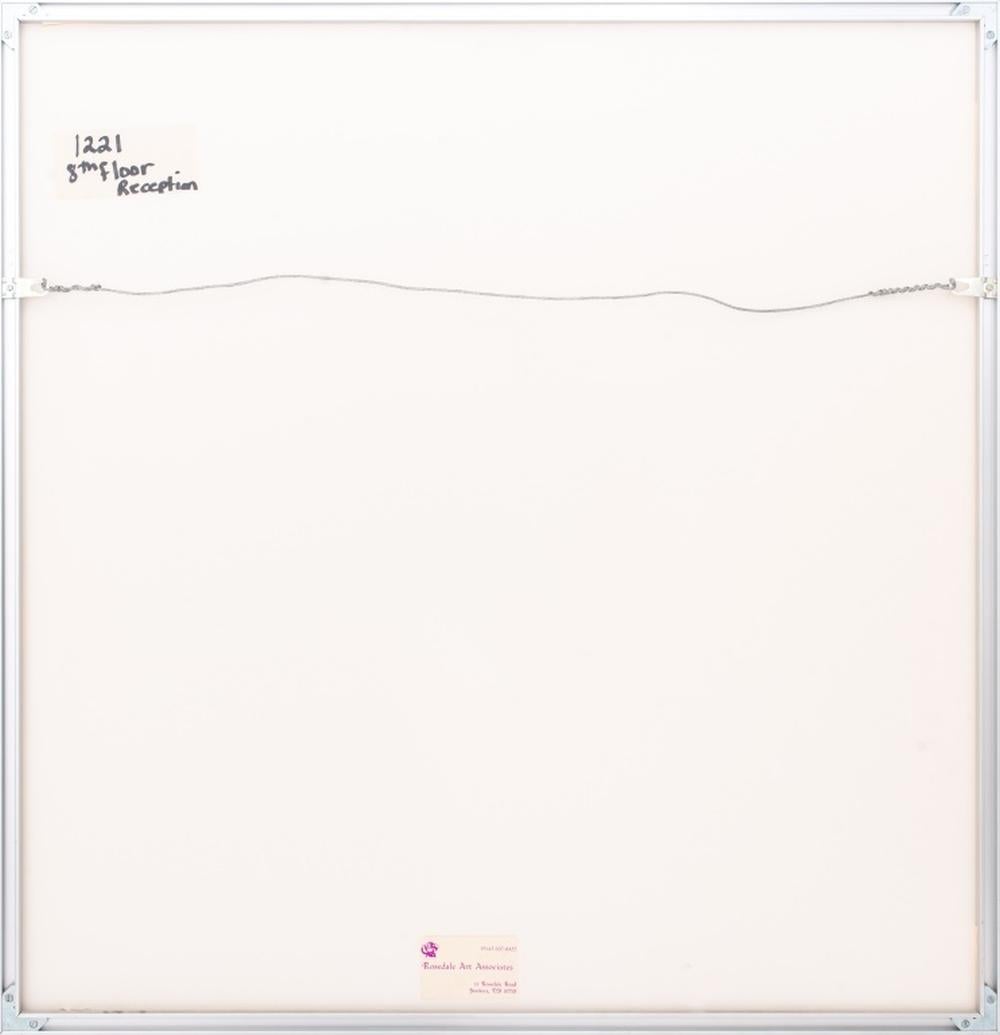 Larry Zox Composición Abstracta en Pochoir Salmón finales del siglo XX en venta