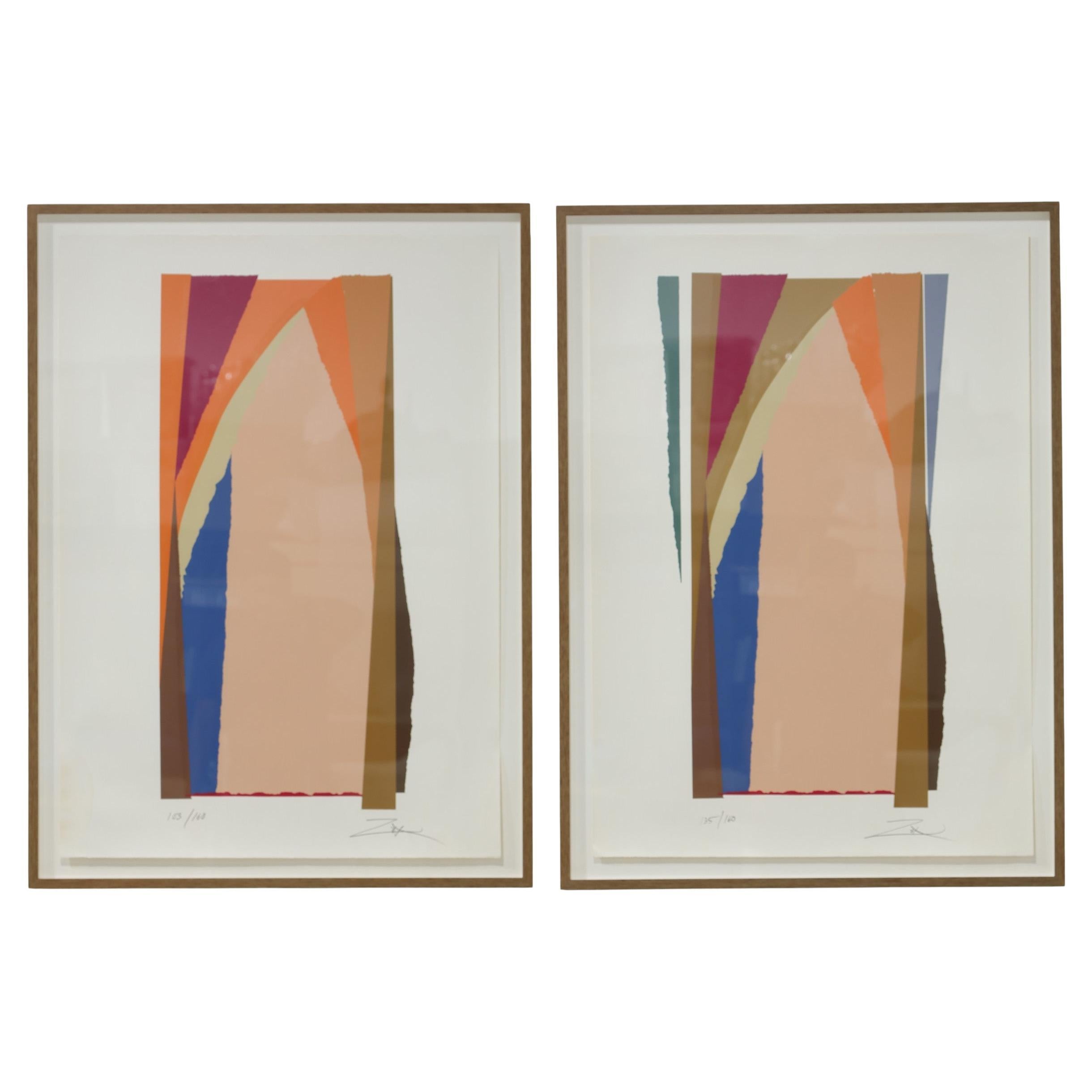 Larry Zox Bonac I & II, Abstract Expressionist Screenprint by Larry Zox 1981 For Sale
