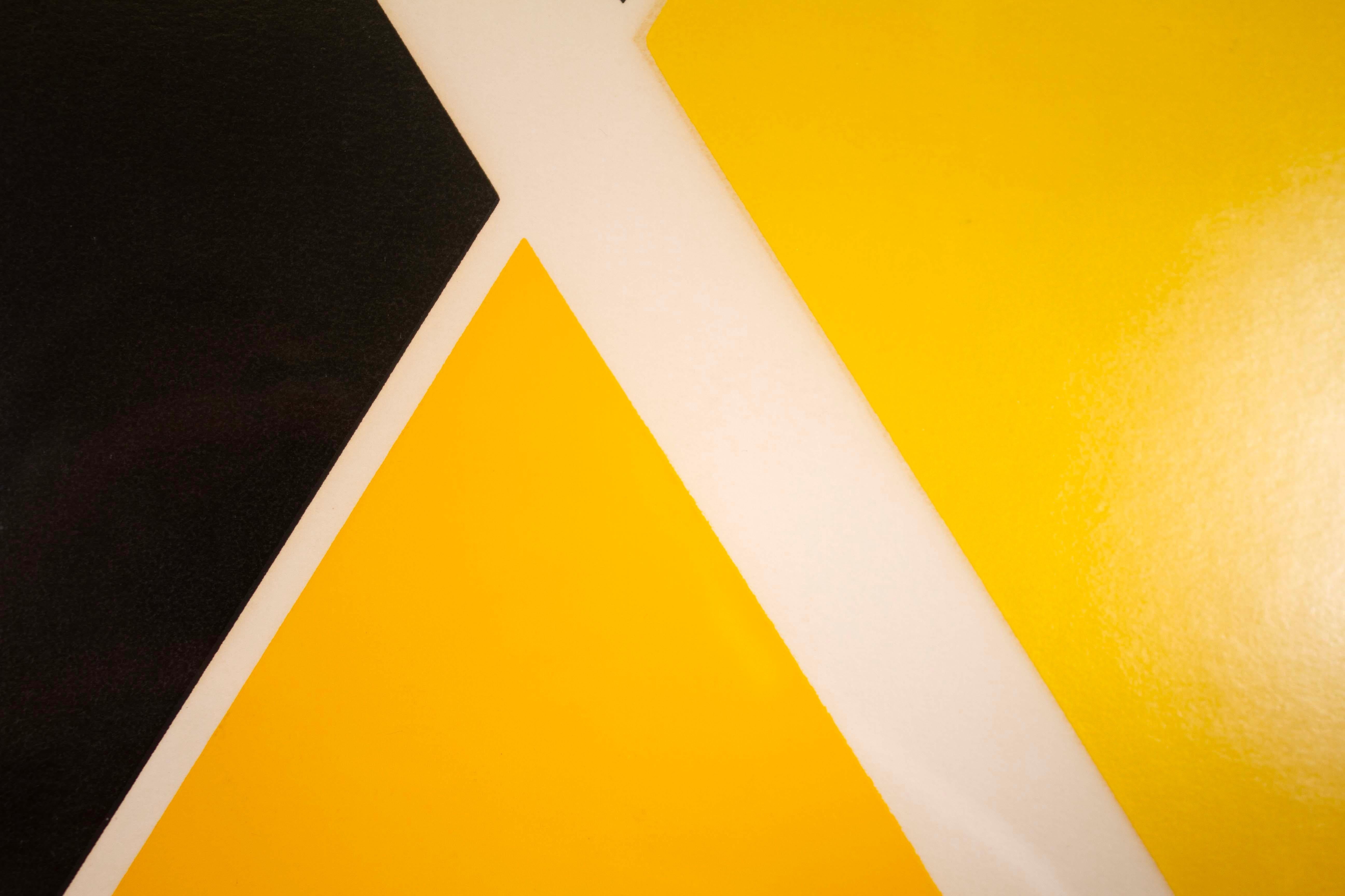 Larry Zox Diamond Drill (Yellow, Black, & White) Sérigraphie moderne signée en vente 2