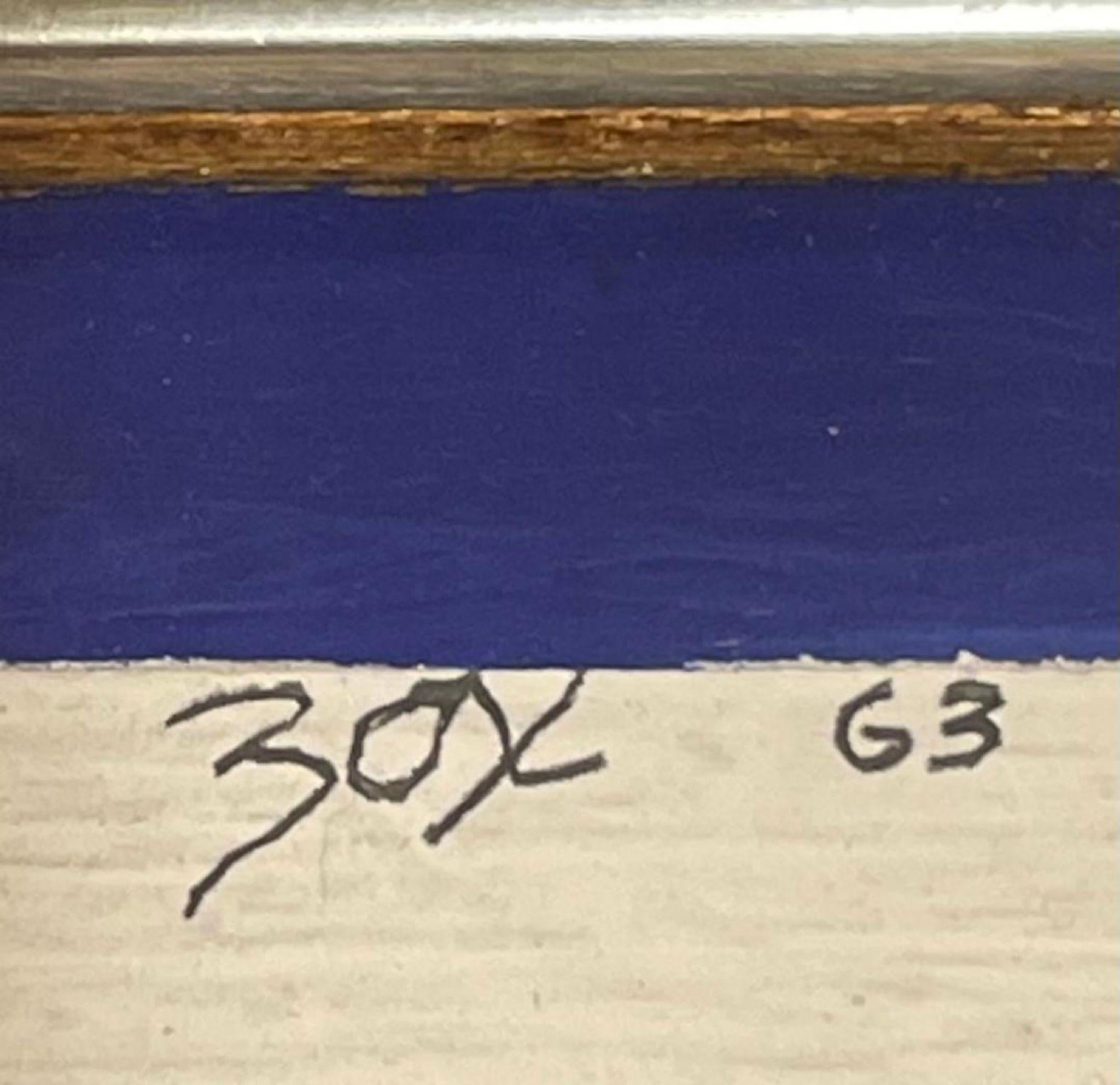 Larry Zox, original Red, White and Blue acrylic painting, signed, dated, framed For Sale 3