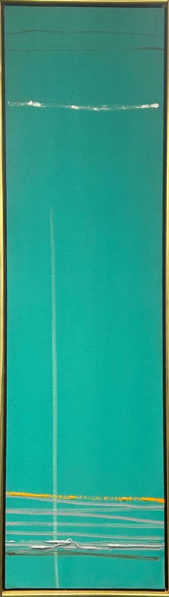 "Ohne Titel" Larry Zox, Farbfeld, Türkis, Intensive Farbe, Abstrakt, Gelb