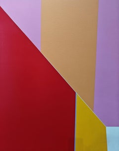 "Ohne Titel" Larry Zox, Harte Kante, Farbfeld, Rot, Orange, Rosa, Große Abstrakte