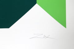 Composition Green, Geometric Abstract by Larry Zox