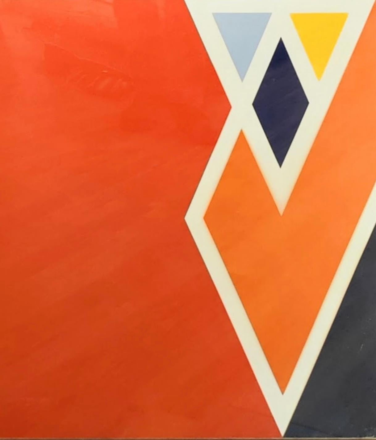Abstract Print Larry Zox - "Série Gemini Sans titre (rouge)"