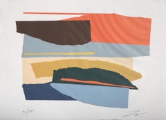 Série Niagara II, linogravure signée sur papier MBM Ingres d'Arches, par Larry Zox