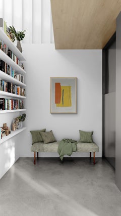 Linogravure jaune Série Niagara IV signée