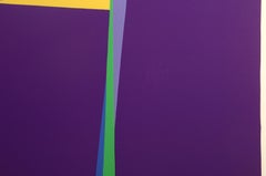 Purple Composition, Abstract Geometric Linocut by Larry Zox