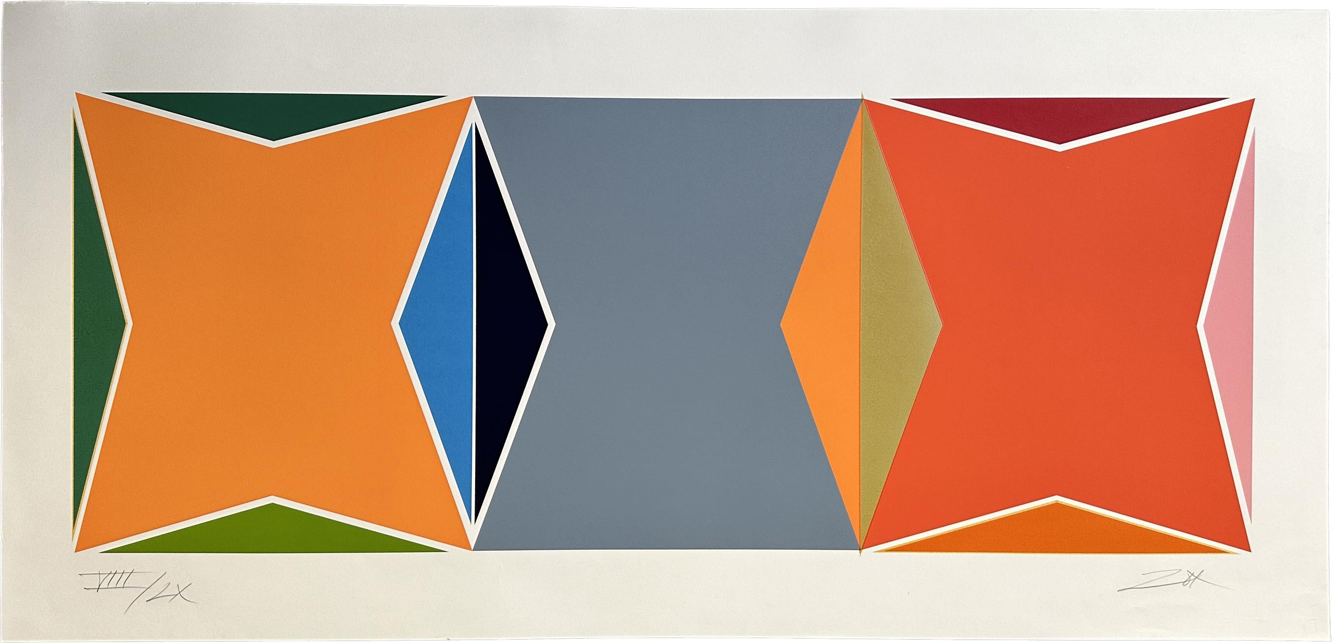 Larry Zox Abstract Print - Three Square Composition, 1978 Signed Limited Edition Screen Print