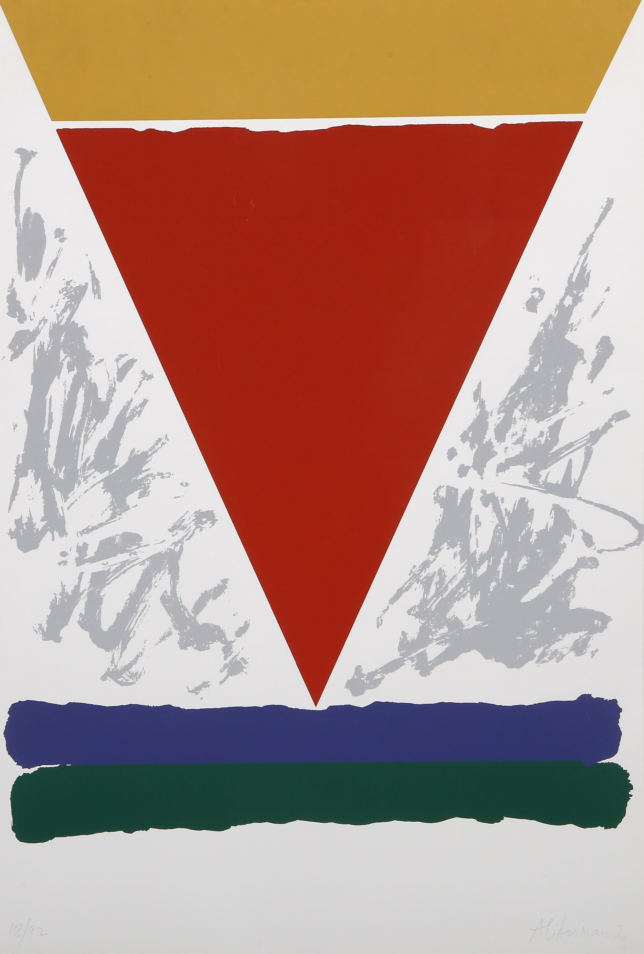 Larry Zox Abstract Print - Triangle on Axis, Abstract Lithograph by Alexander Liberman