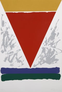 Triangle on Axis, Abstract Lithograph by Alexander Liberman
