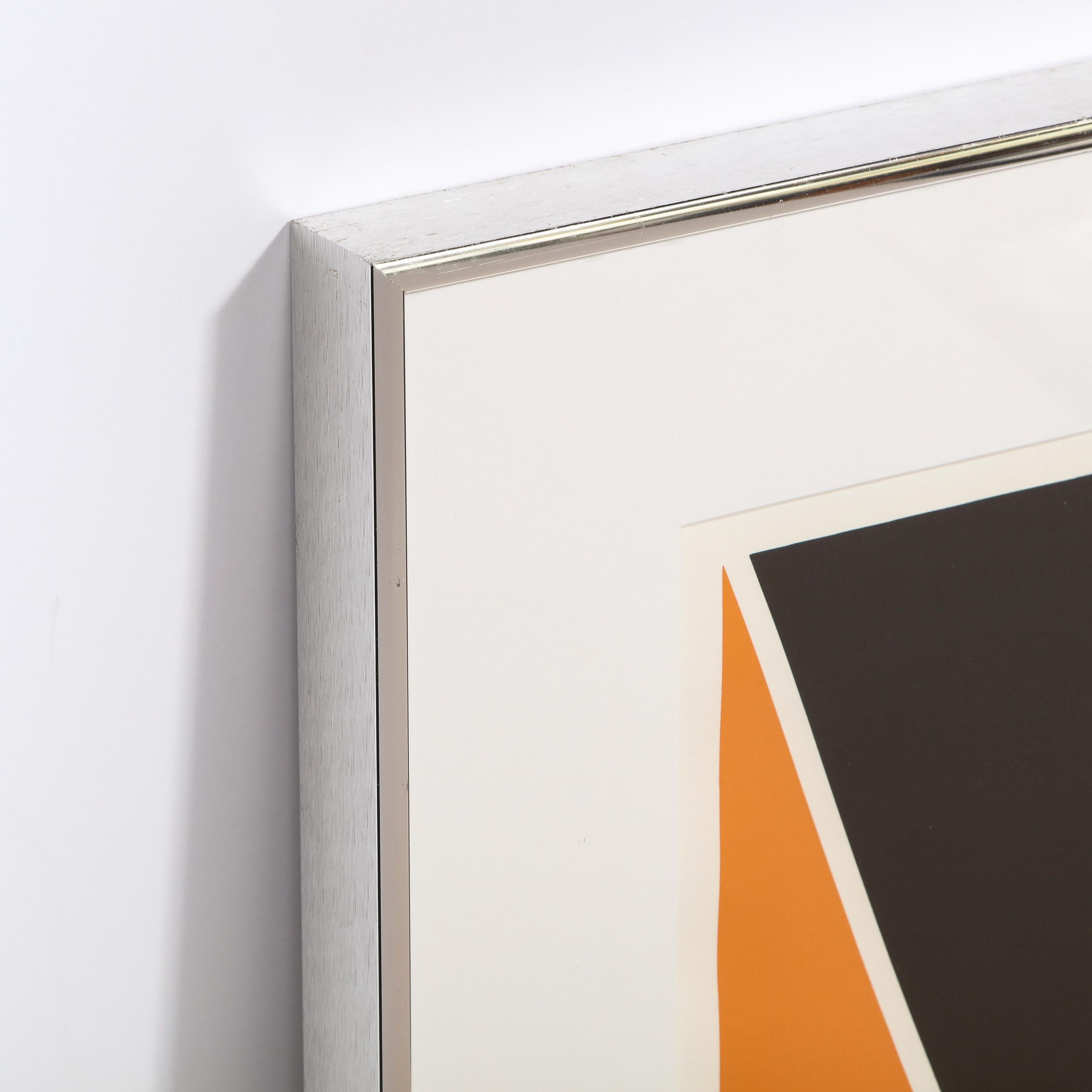 Untitled (Diagonal Composition) - Orange Print by Larry Zox