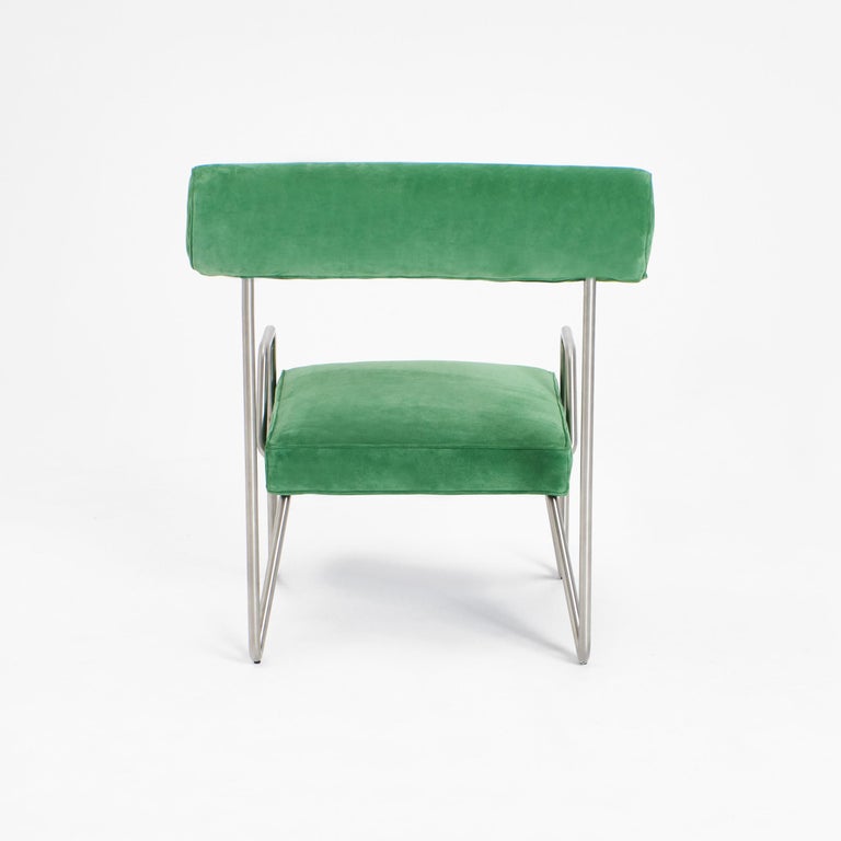 Larry's Lounge Chair in Green Suede For Sale at 1stDibs