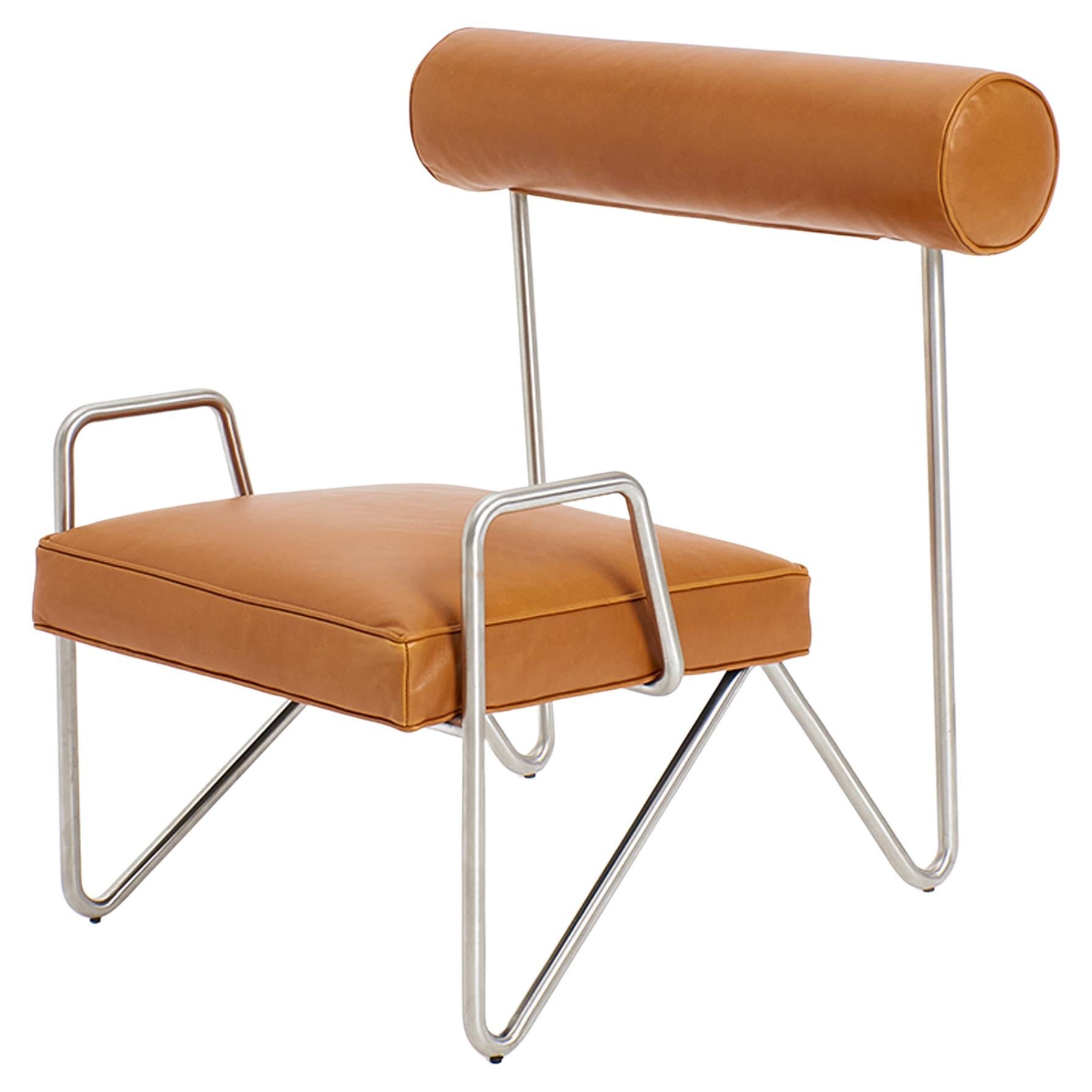 Larry's Lounge Chair in Tan Leather