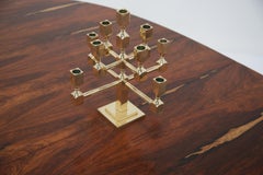 Lars Bergsten para Gusum Candelabro Brutalista de latón macizo de 9 brazos, estampado y fechado.