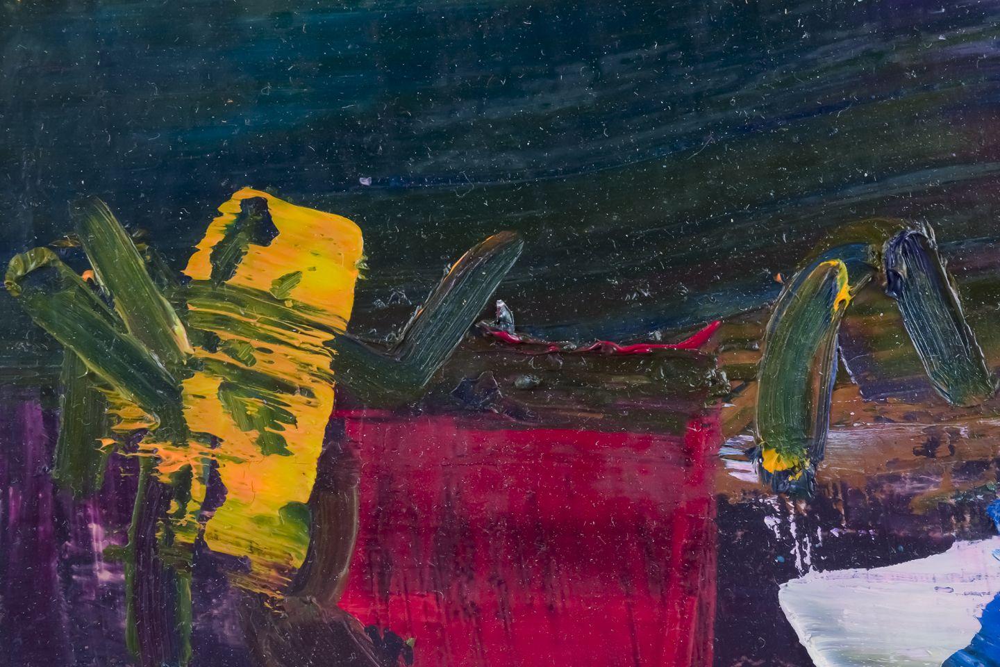 Moderne Lars Bertle, artiste suédois classé Huile sur planche.  composition abstraite des années 1960 en vente