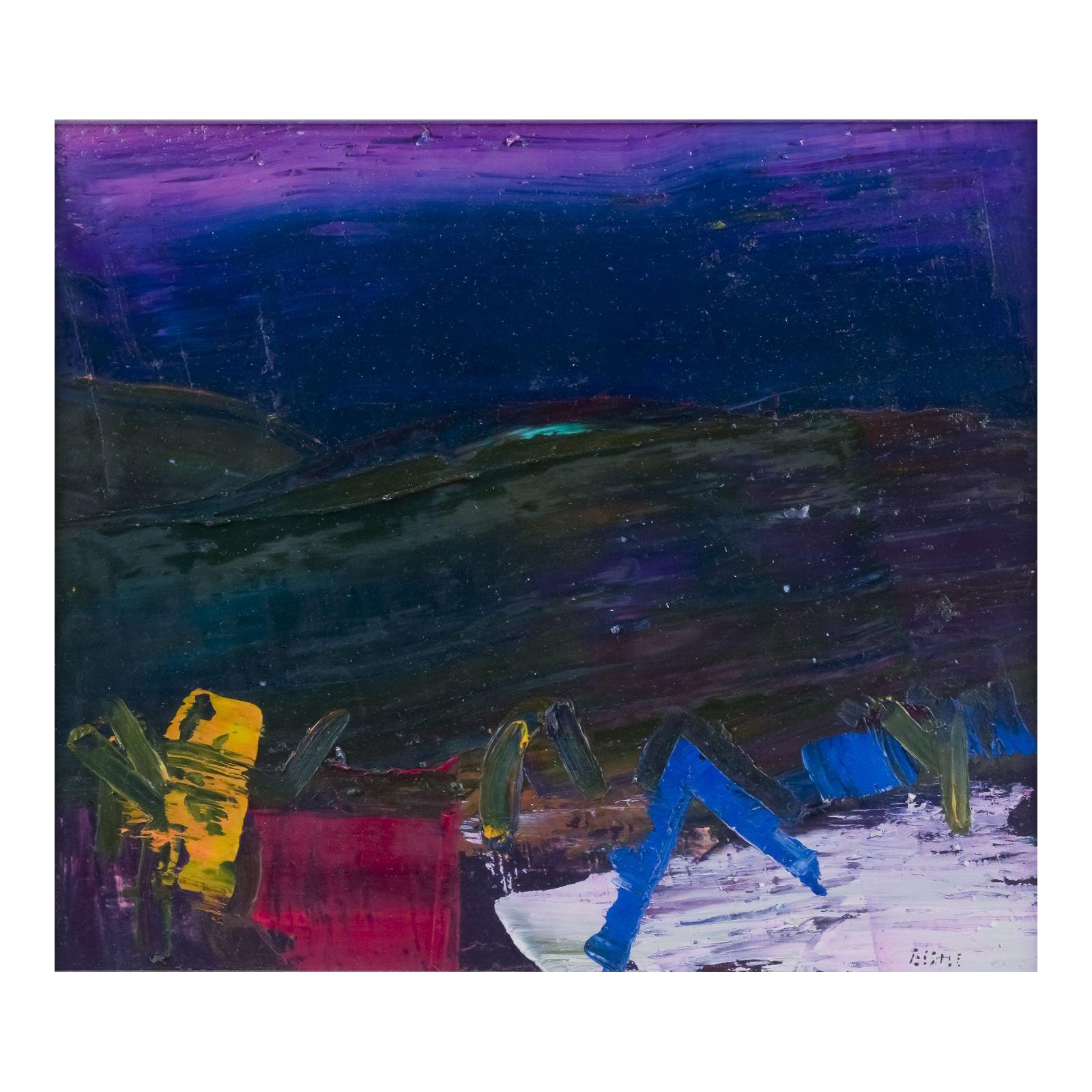 Lars Bertle, artiste suédois classé Huile sur planche.  composition abstraite des années 1960 en vente
