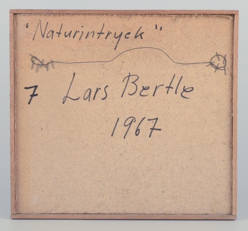 Lars Bertle, aufgeführter schwedischer Künstler. Öl auf Leinwand. Abstrakte Komposition. 1967 im Angebot 2