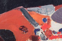 Lars Bertle. Oil on canvas mounted on wooden board. Expressive abstract work