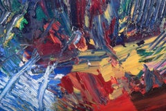 Lars Bertle. Oil on panel. Abstract landscape composition. 1950s/60s