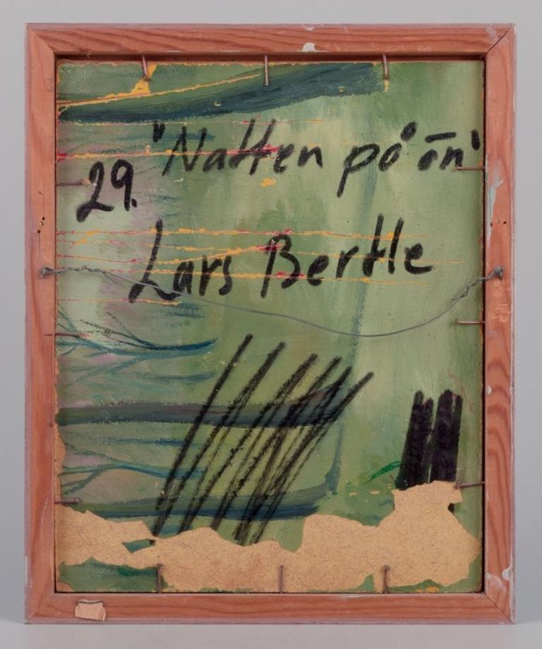 Fin du 20e siècle Lars Bertle, artiste suédois. Huile sur planche. Composition abstraite. en vente