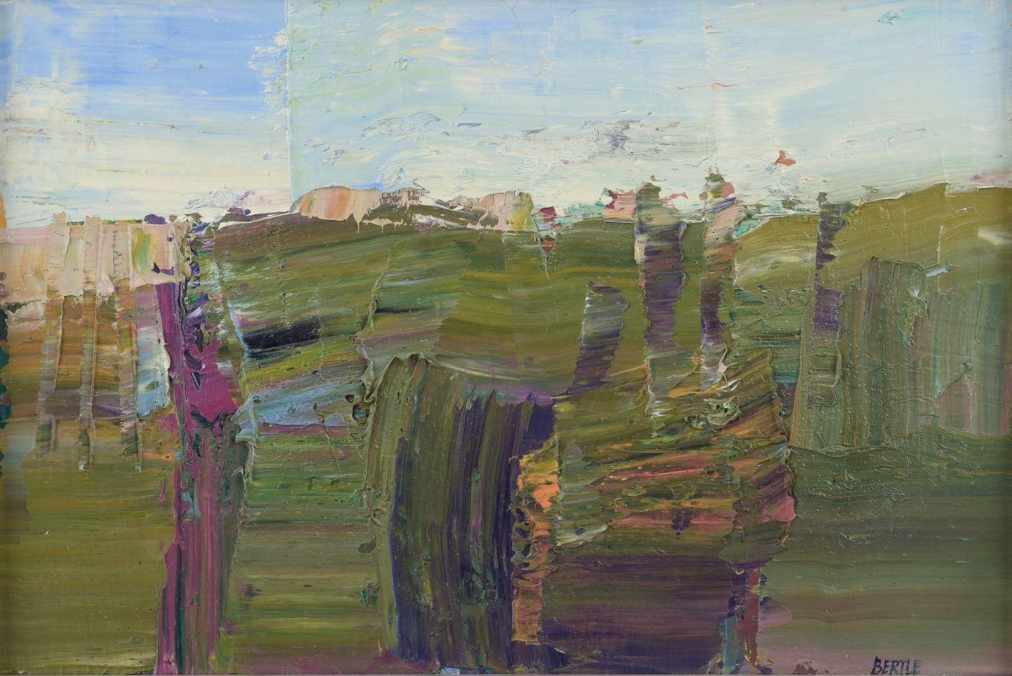 Lars Bertle, artista svedese. Olio su tela. Paesaggio astratto da Fårö.