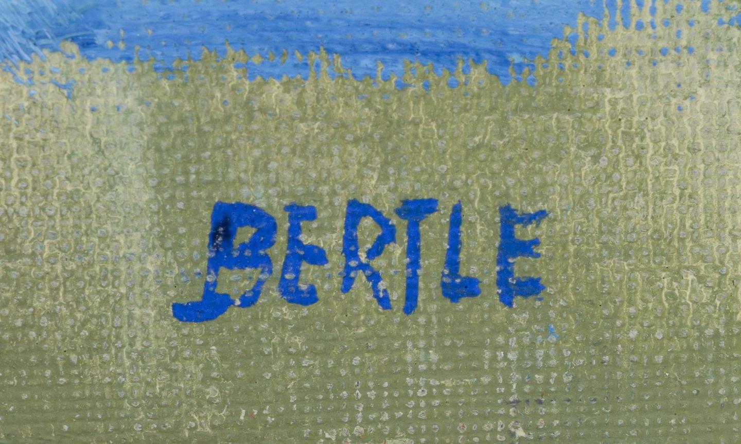 Lars Bertle, artista svedese. Olio su tela. Tre persone in un paesaggio, anni '60 In condizioni ottime in vendita a København, Copenhagen
