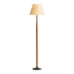 Lars Bessfelt, Floor Lamp, Oak, Metal, Paper, Sweden, 1980s