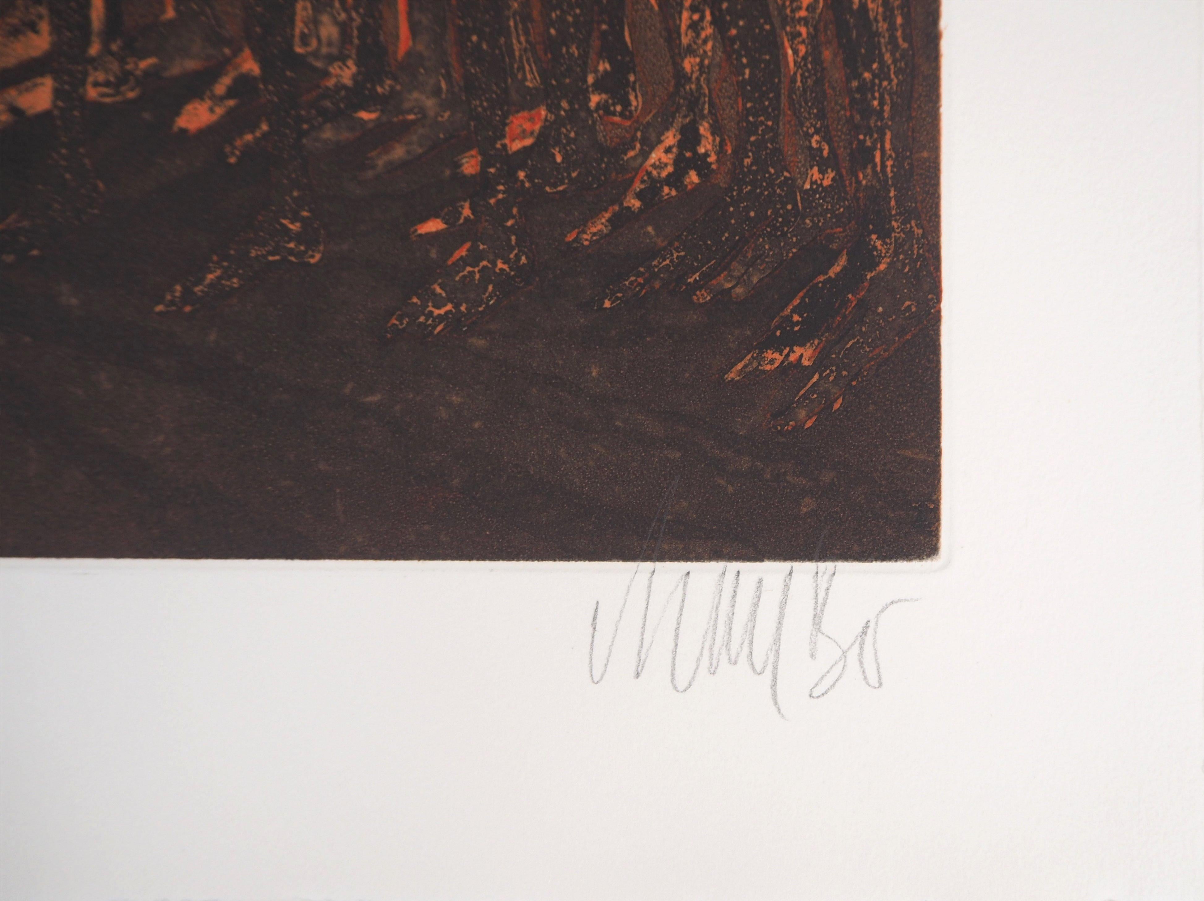 Checkmate, 1975 - Original Handsigned Etching - Print by Lars Bo