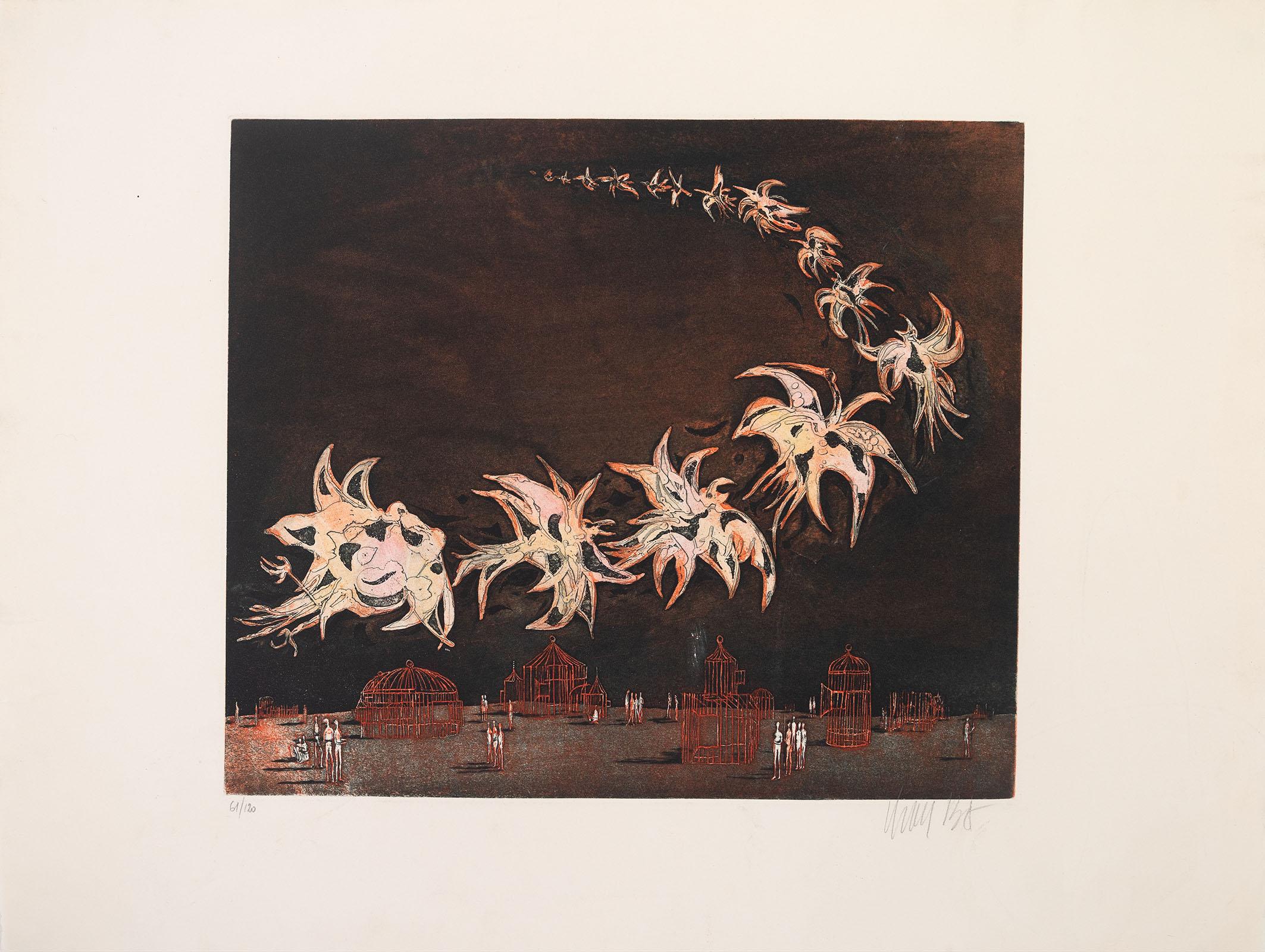 Lars Bo Abstract Print - Les Oiseaux De Feu