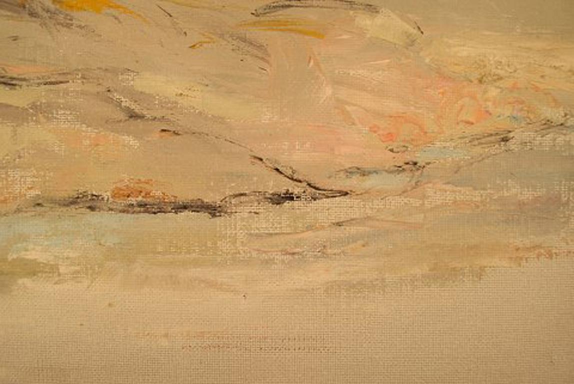 Mid-20th Century Lars Eklind, Swedish Artist, Oil on Canvas, Modernist Landscape,