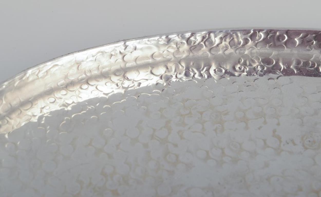 Late 20th Century Lars Göransson, Swedish designer. Hammered modernist tin tray. For Sale