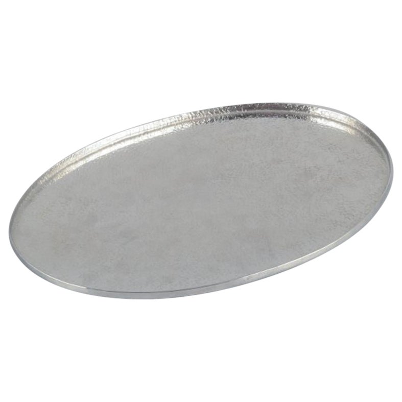 Lars Göransson, Swedish designer. Hammered modernist tin tray.