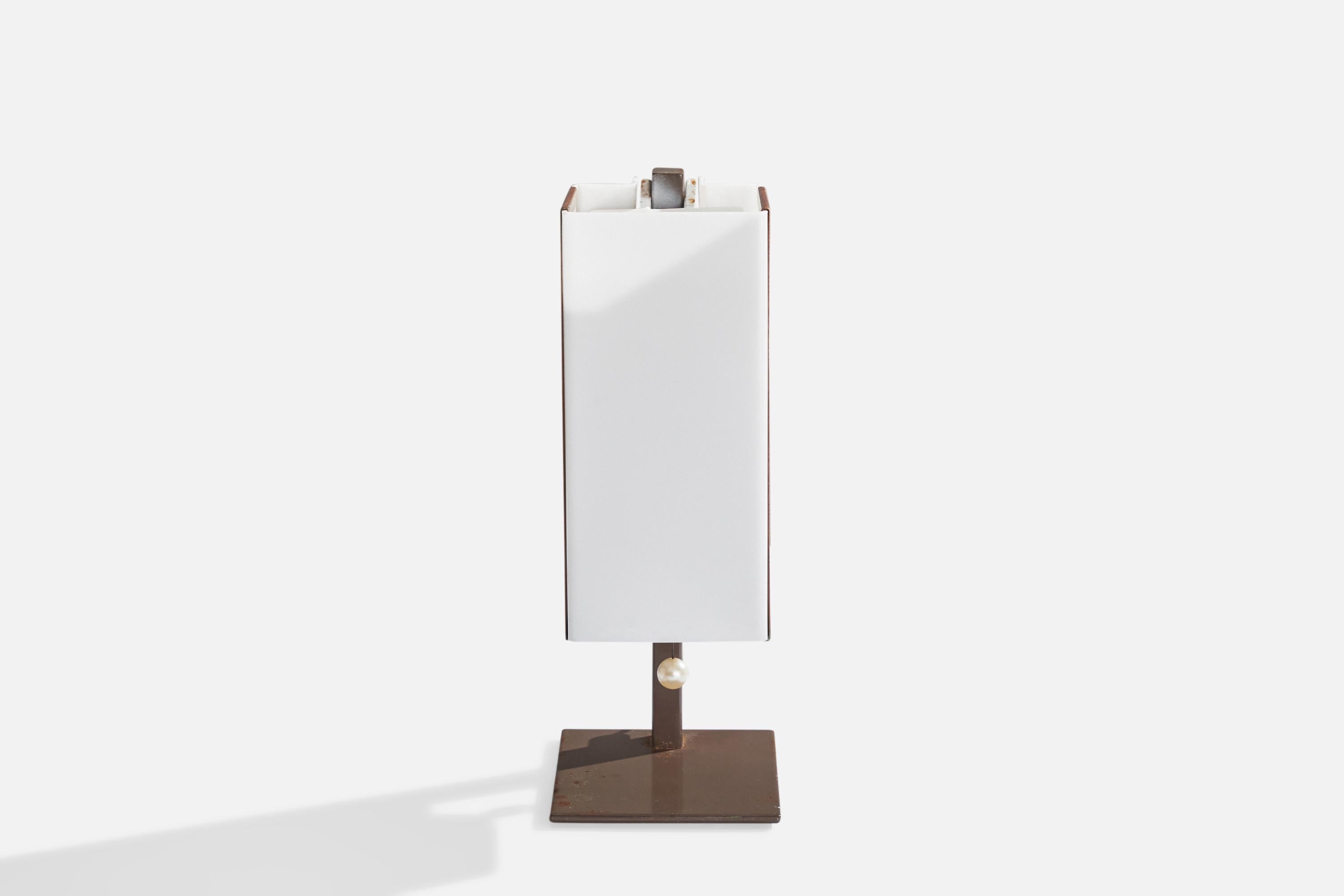 Finnish Lars-Gunnar Nordström, Table Lamp, Metal, Copper, Acrylic, Finland, 1960s For Sale