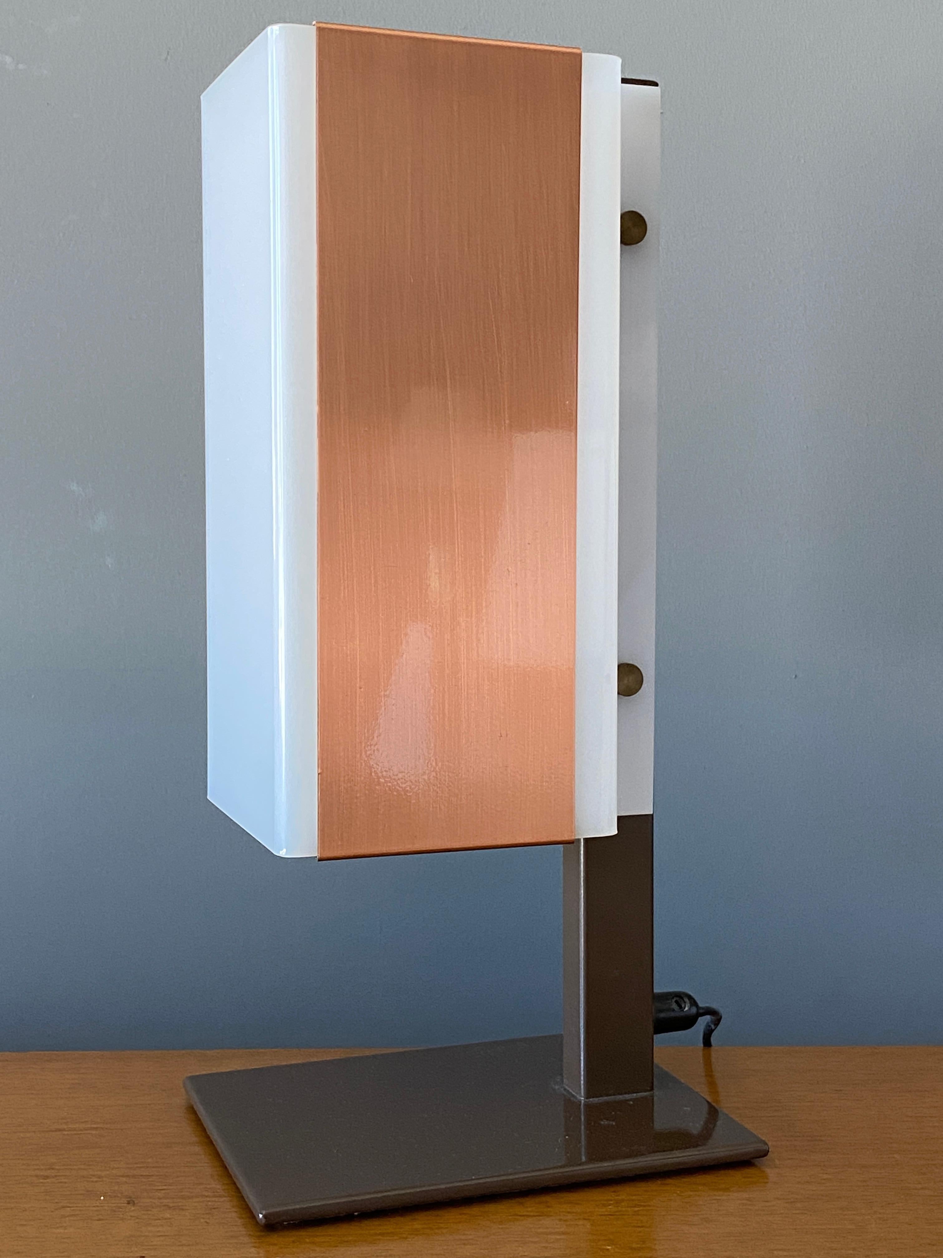 Mid-Century Modern Lars-Gunnar Nordström, Table Lamps Metal, Copper, Acrylic for Metallimestarit
