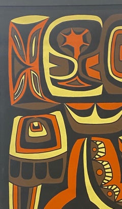 Lars Hawkes Serigraph Scroll Wall Hanging, Mid 20th Century