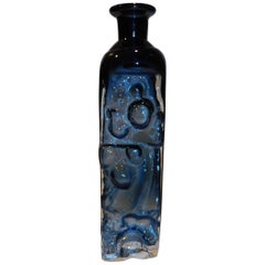 Lars Hellsten Orrefors Glass Vase in Smoky Blue-Gray, 1979