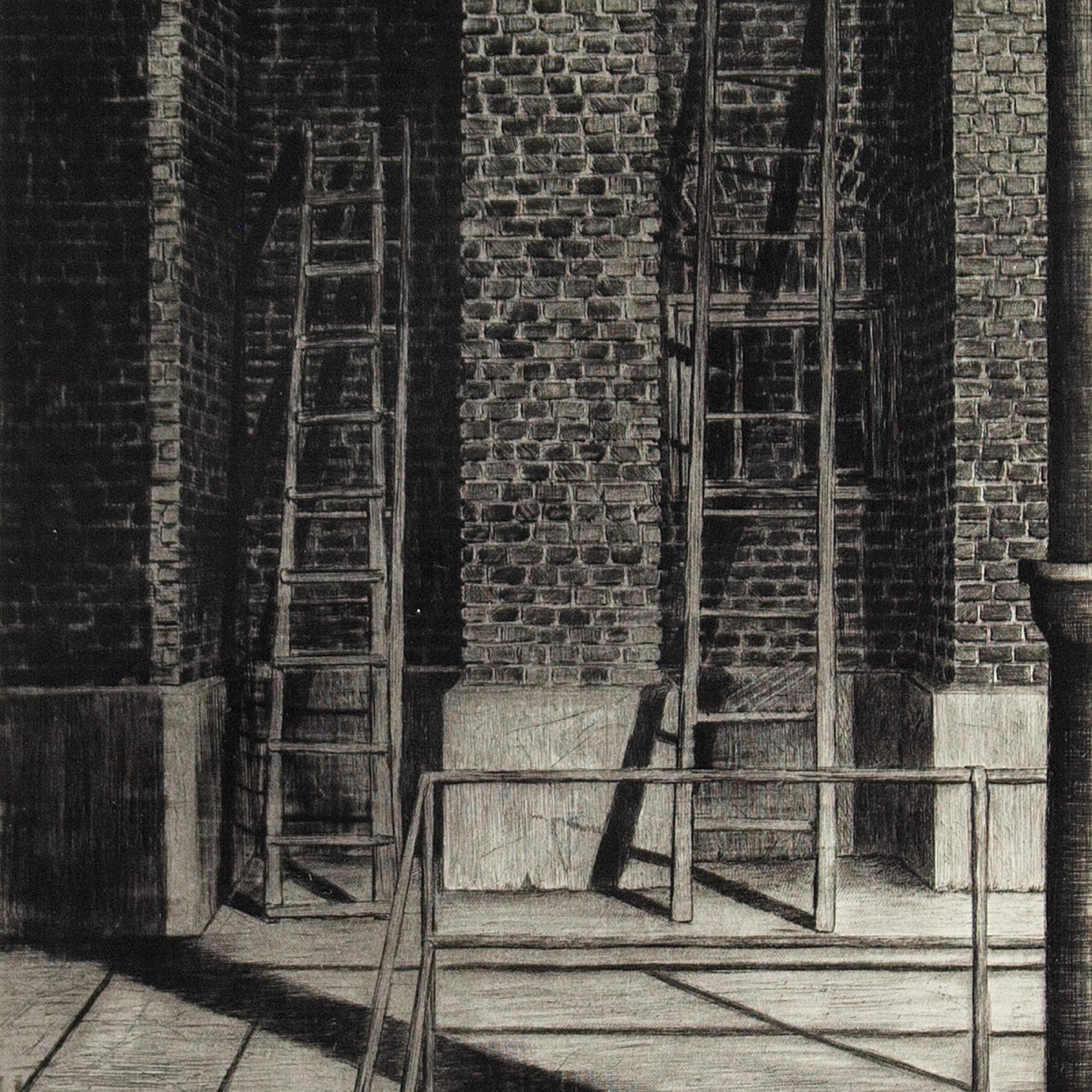 Lars Hoffsten, Ladders, Etching 2