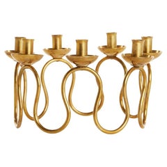 Lars Holmstrom Brass Small Spiral Candelabra