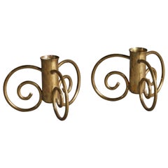 Lars Holmström, Candlesticks, Brass, Sweden, 1930s