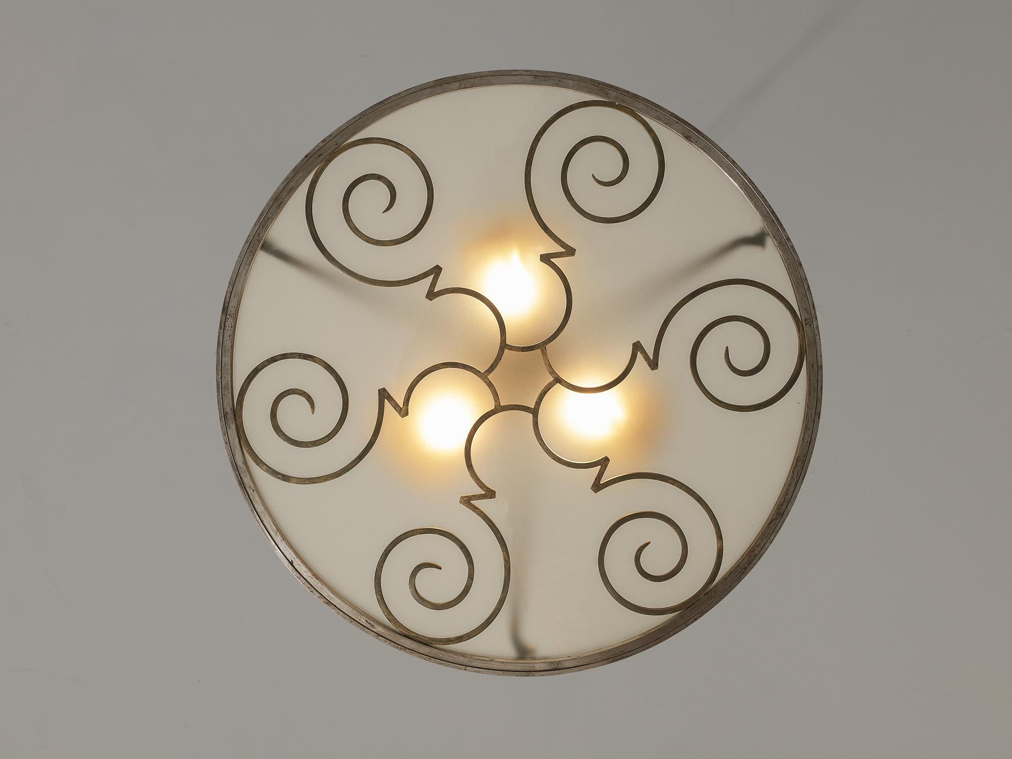 Lars Holmström for Arvika Konsthantverk Art Deco Ceiling Light For Sale 4