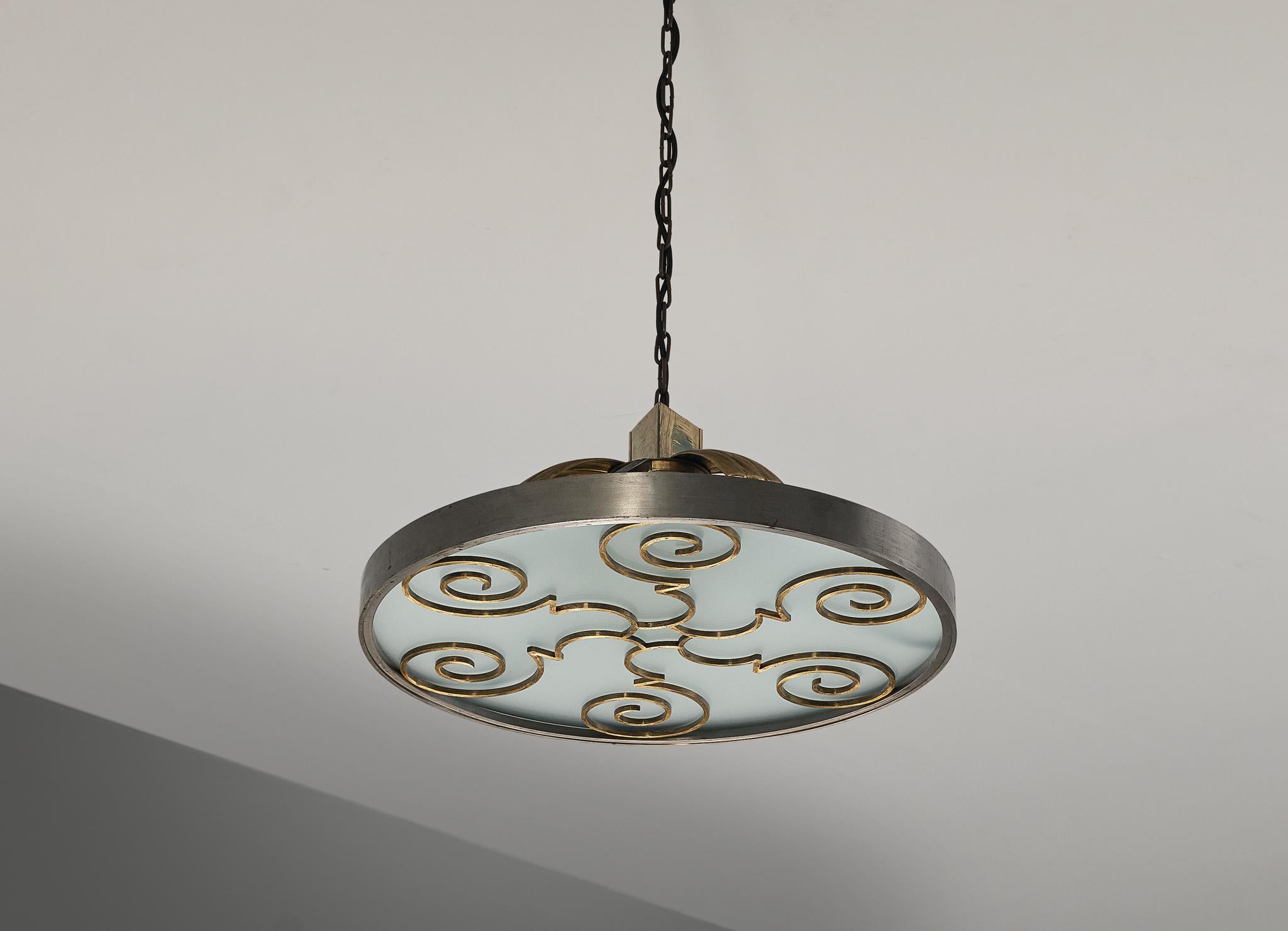 Lars Holmström for Arvika Konsthantverk Art Deco Ceiling Light 5