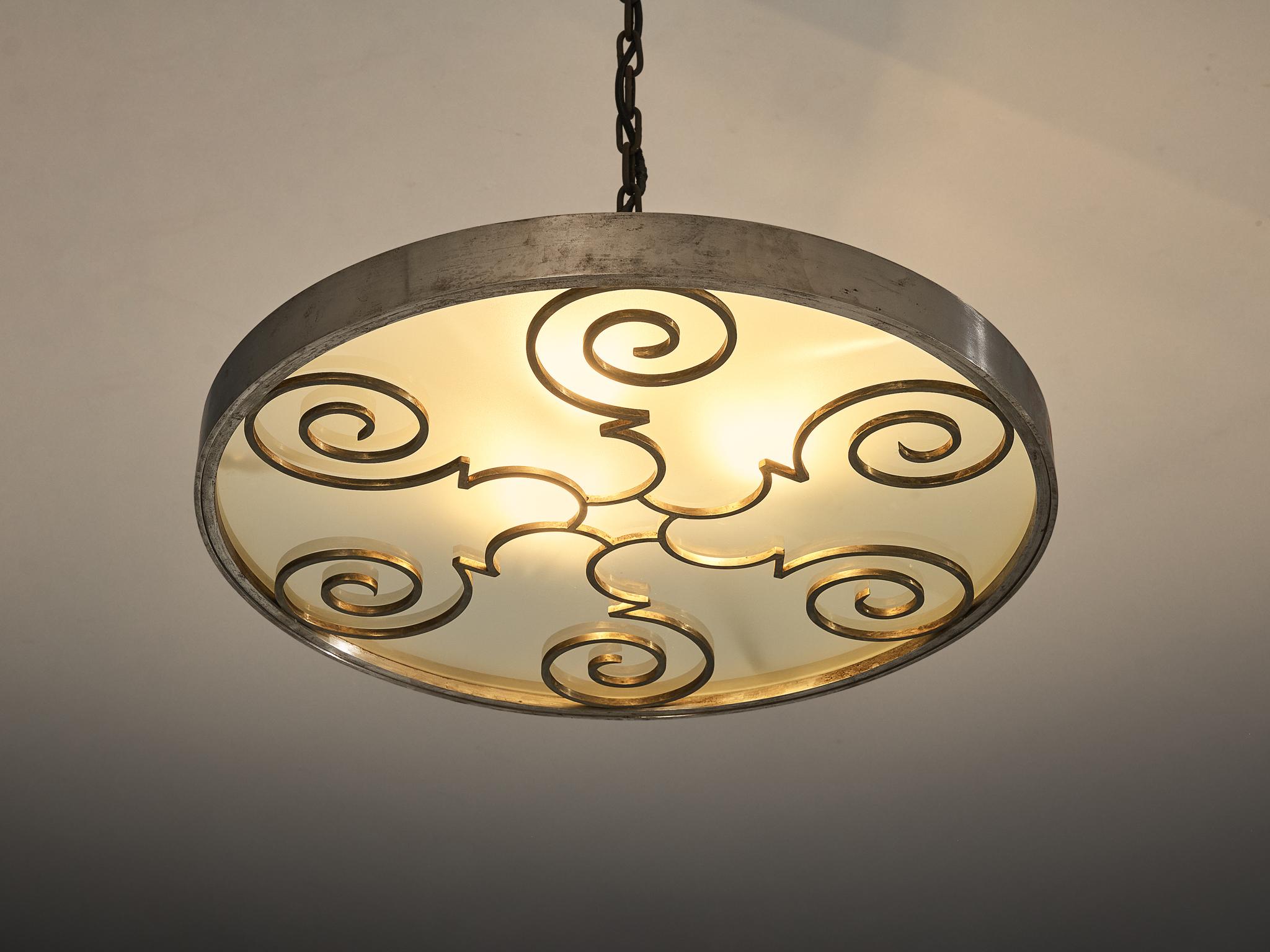 Lars Holmström for Arvika Konsthantverk Art Deco Ceiling Light For Sale 6