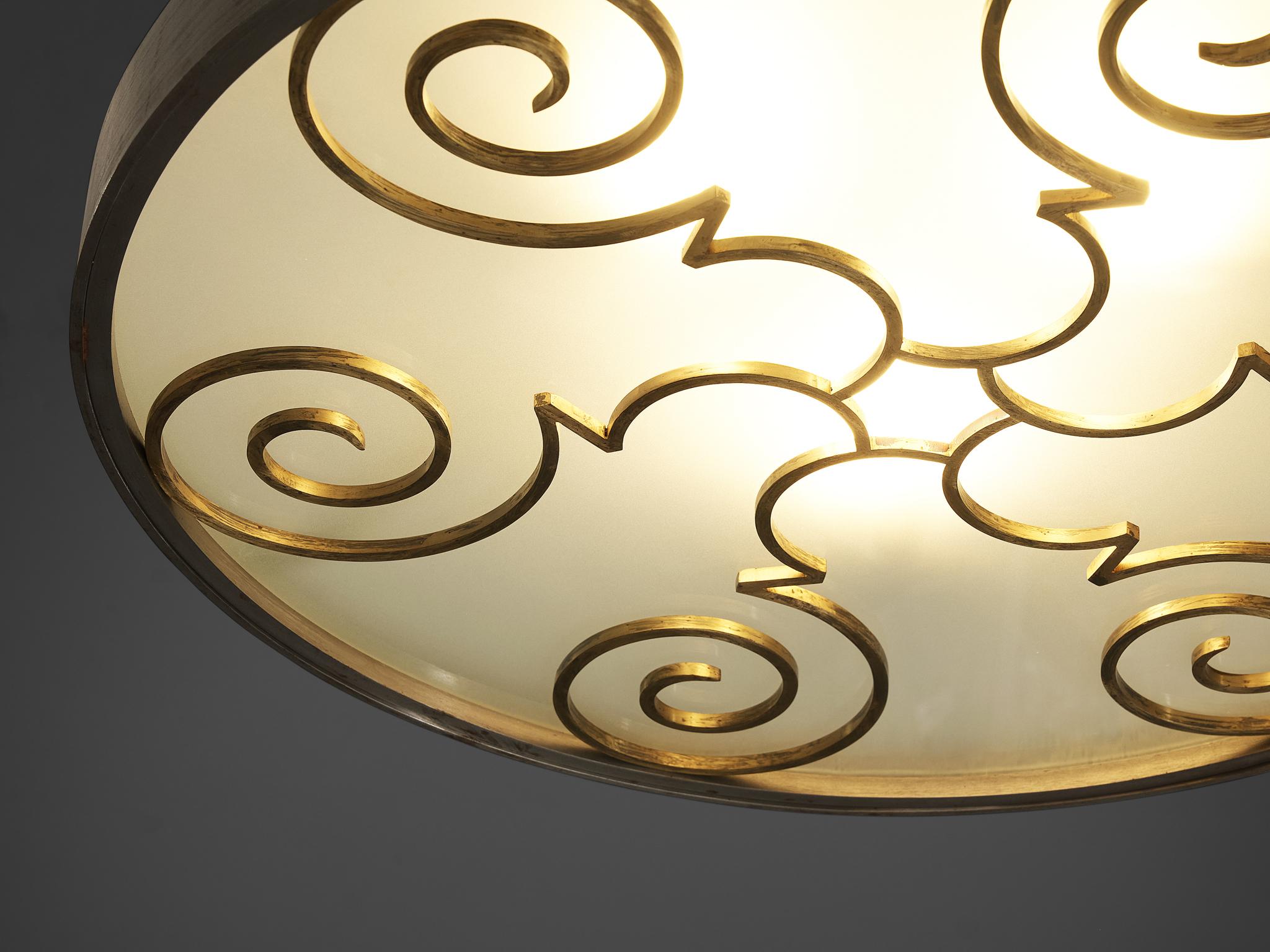Lars Holmström for Arvika Konsthantverk Art Deco Ceiling Light In Good Condition In Waalwijk, NL