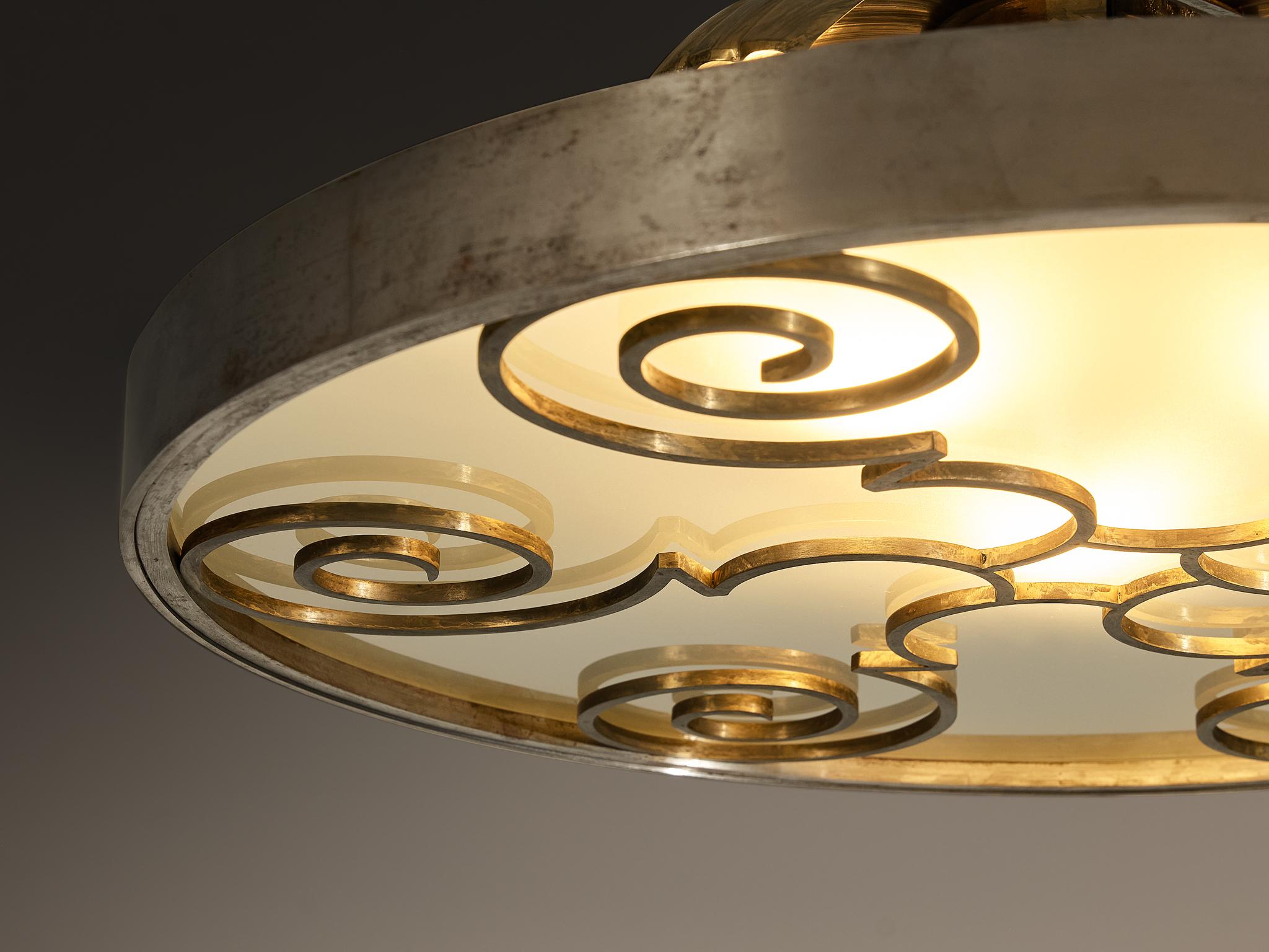 Lars Holmström for Arvika Konsthantverk Art Deco Ceiling Light In Good Condition For Sale In Waalwijk, NL