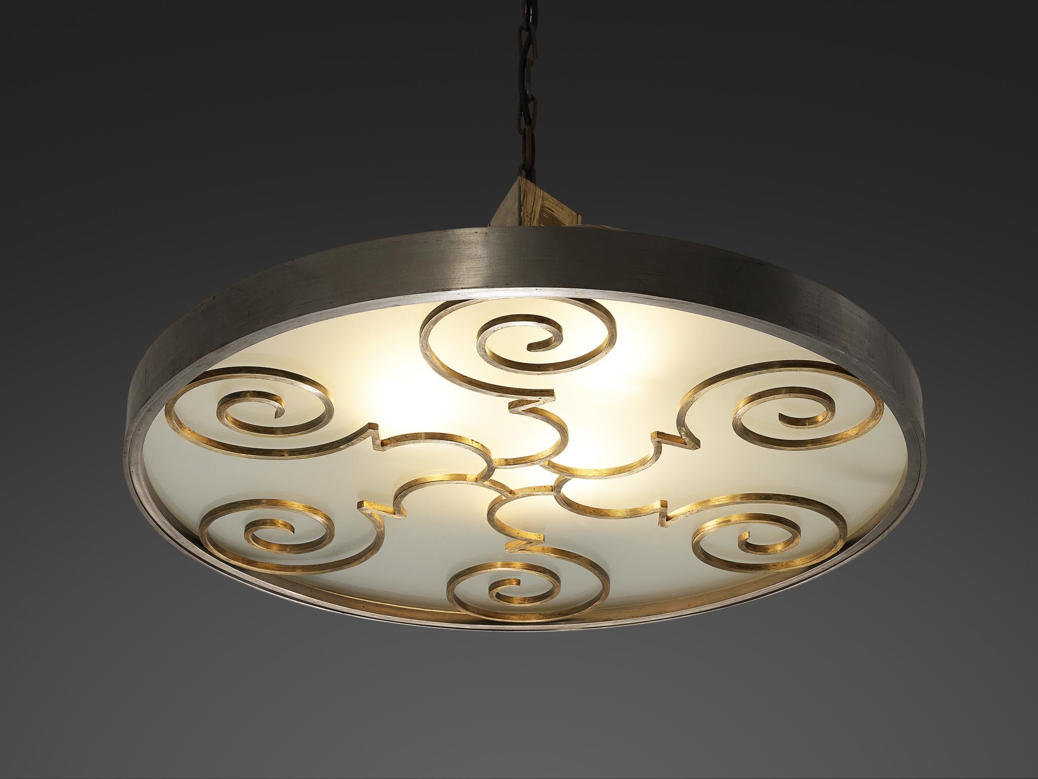 Lars Holmström for Arvika Konsthantverk Art Deco Ceiling Light 1